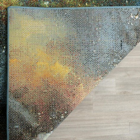 Safavieh Galaxy Square Area Rug, Blue and Multicolor - 5 ft.-3 in. x 5 ft.-3 in. GAL111B-5SQ